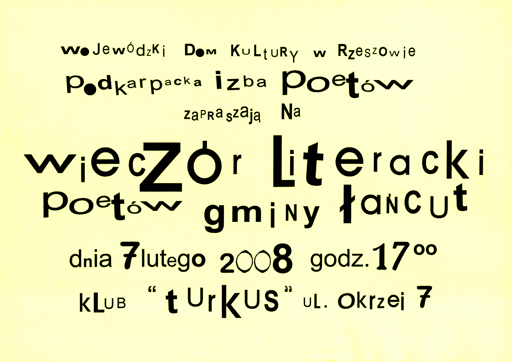 zdjęcie afisza - Wieczór literacki poetów gminy Łańcut